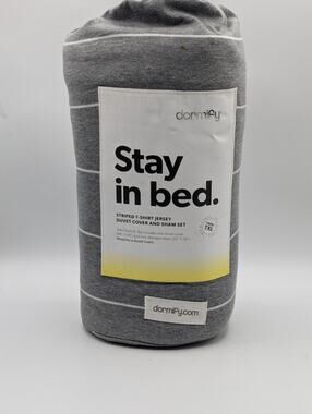 Dormify Twin/Twin XL Striped Jersey Duvet Cover (68"x92") and Sham (20"x26") Set